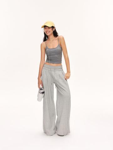 Low Rise Drawstring Wide Leg Pants