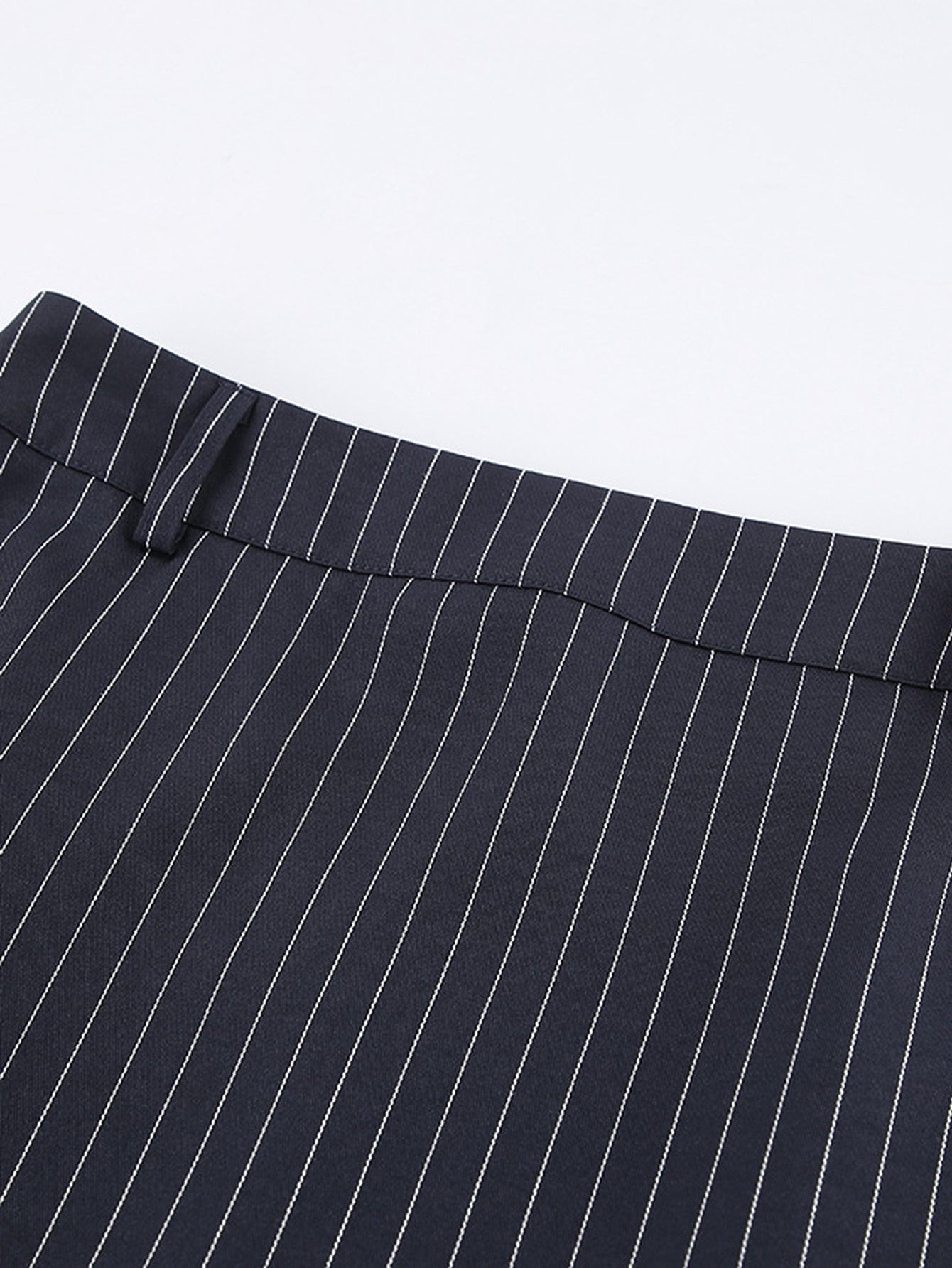Pinstripe Chic Blazer Skirt Set