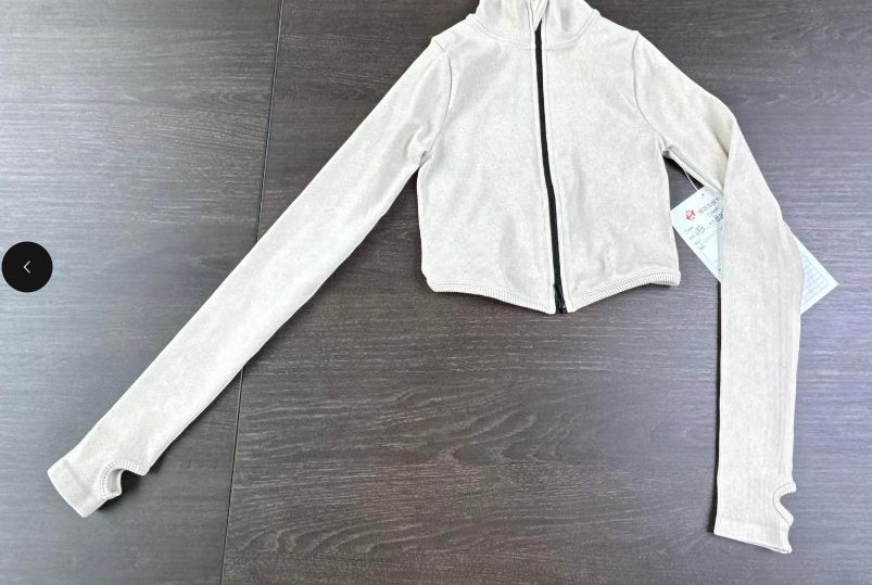 Seamless Cropped Zip Up Yoga Top