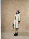 Classic Contrast Collar Trench Coat
