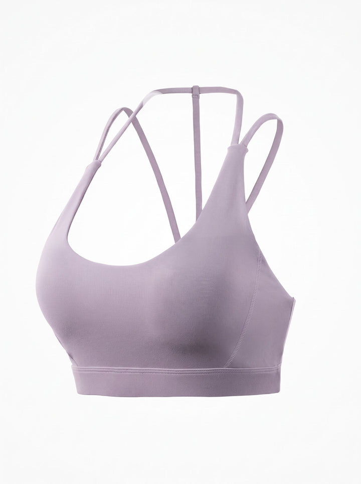 Seamless Strappy Back Yoga Sports Bra