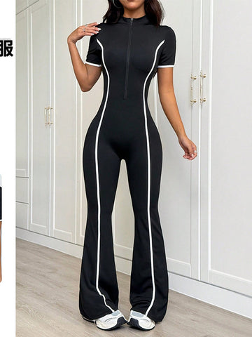 Sculpting Zip Up Athletic Jumpsuit