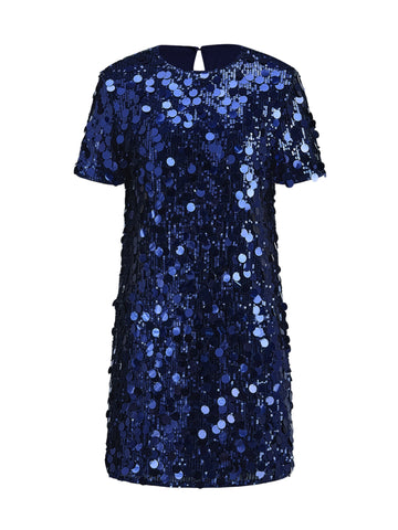 Sparkly Navy Sequin Party Dress