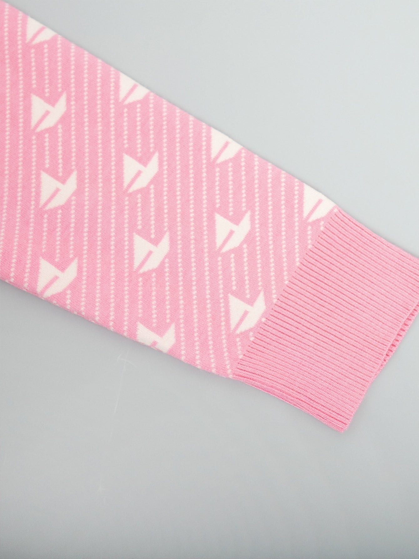 Oversized Pink Boat Print Sweater