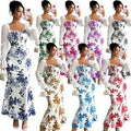 Floral Print Sheer Sleeve Maxi Dress