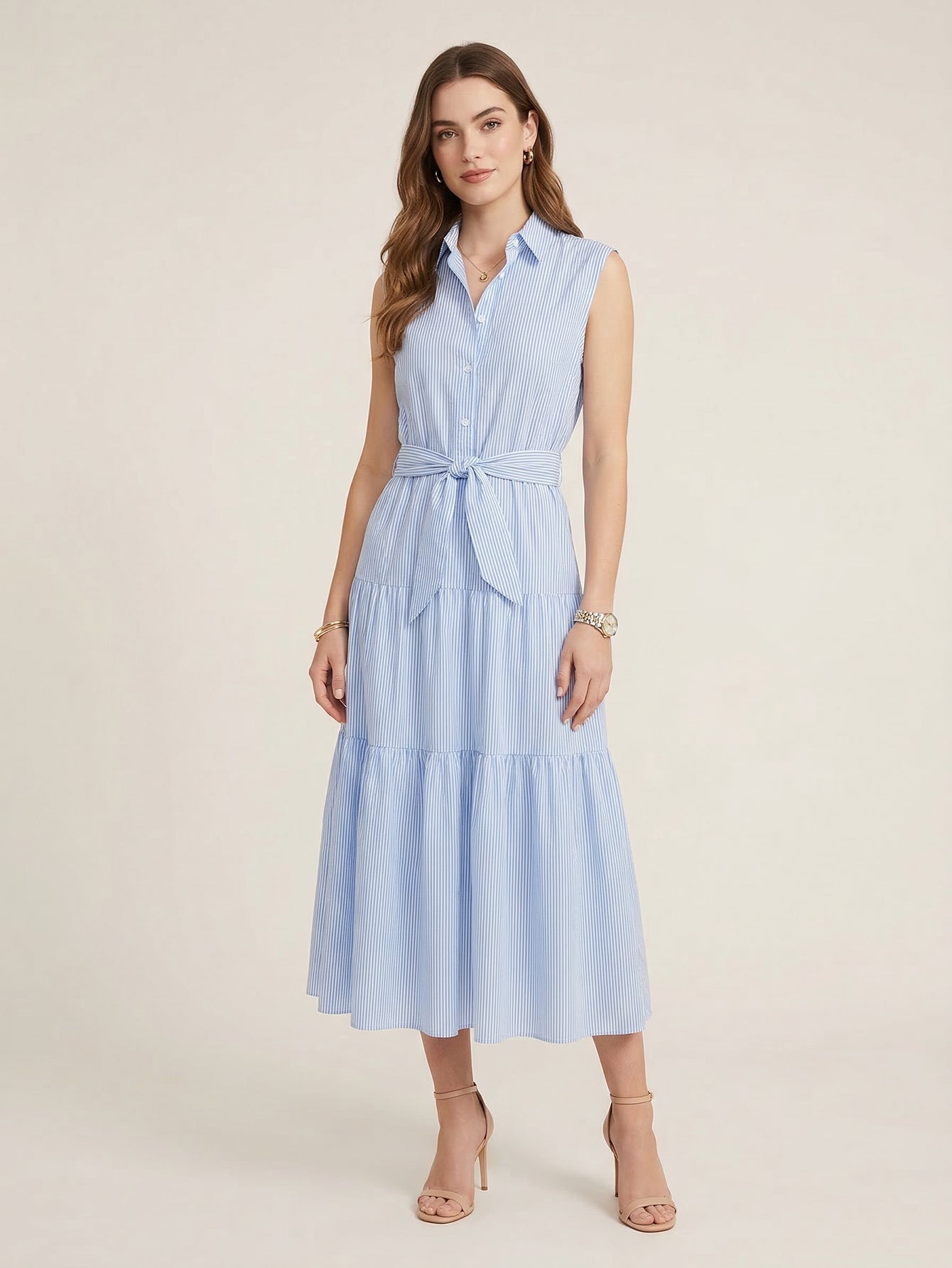 MO&Co. Linen Blend Sleeveless Dress