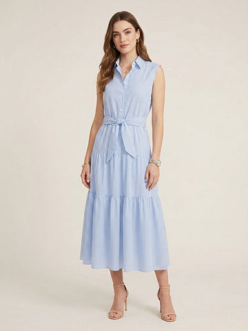 MO&Co. Linen Blend Sleeveless Dress