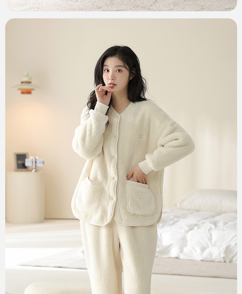 Cozy Fuzzy Bear Hooded Lounge Set