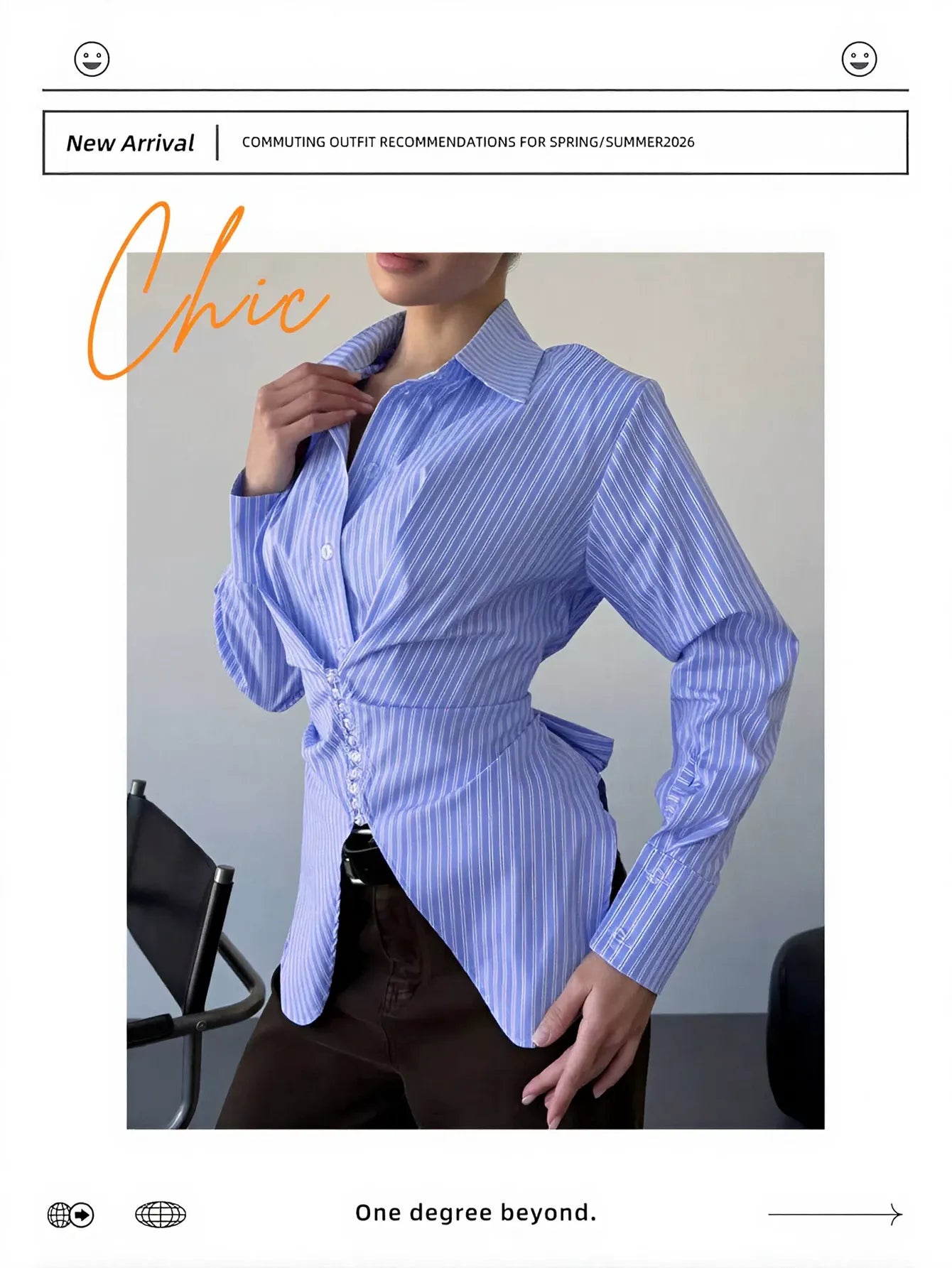 Slim Fit Striped Button Down Shirt