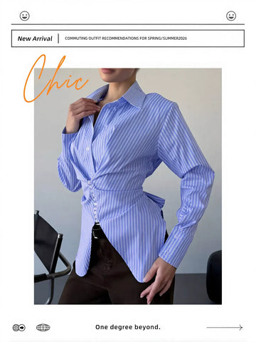 Slim Fit Striped Button Down Shirt