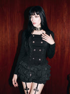 Gothic Ruffle Trim Long Sleeve Blouse