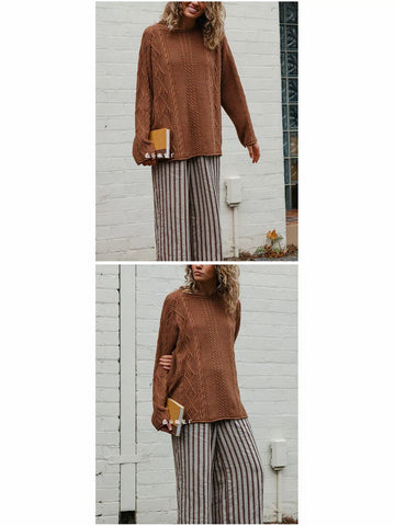 Cozy Cable Knit Pullover Sweater