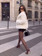 Luxurious Oversized White Faux Fur Coat