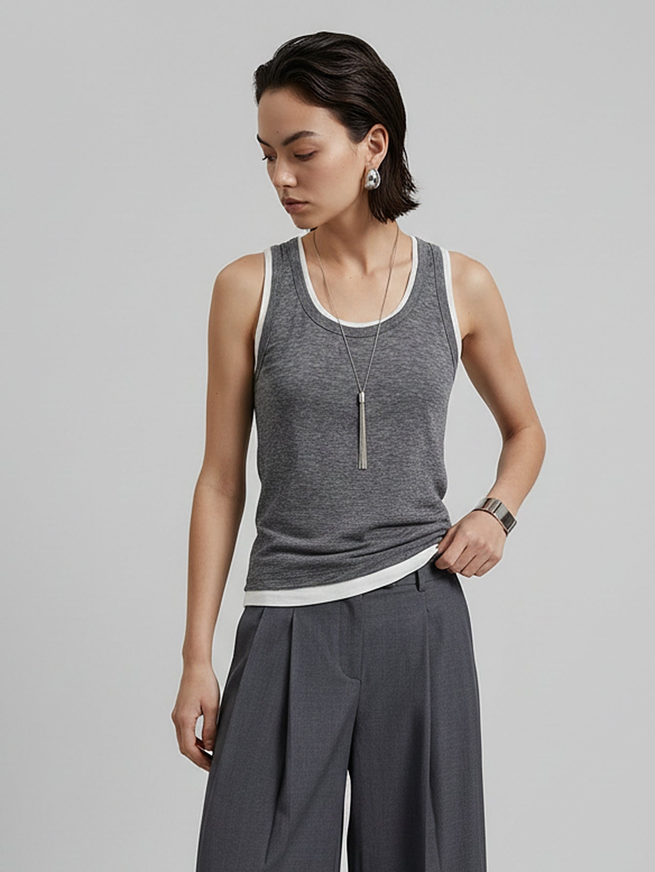 Contrast Detail Tank Top
