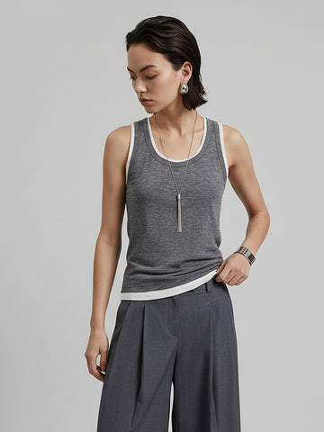 Contrast Detail Tank Top
