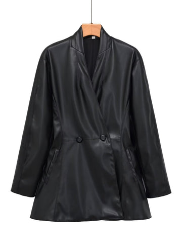 Tailored Faux Leather Blazer Jacket