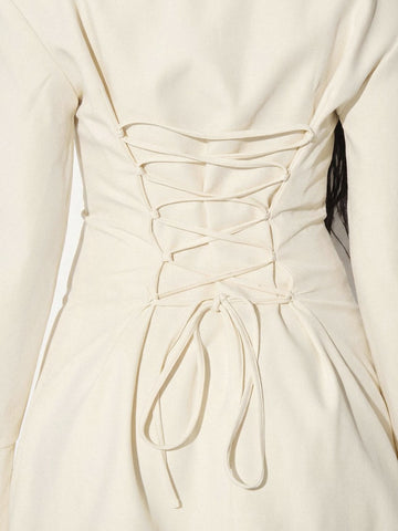 Tailored Tie Front Mini Shirt Dress