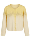 Ombre Rhinestone Embellished Knit Cardigan