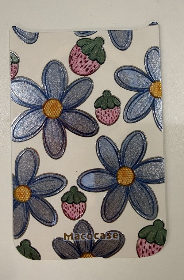 Blue Floral and Strawberry Pattern Phone Case