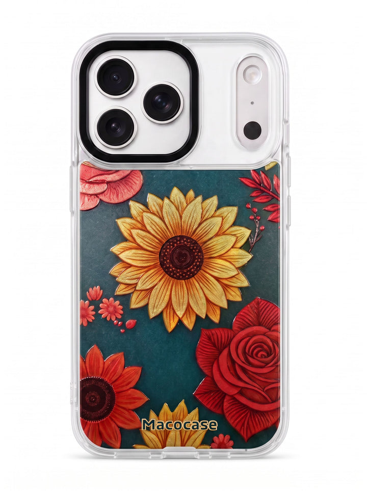 Sunflower and Rose Pattern Phone Case