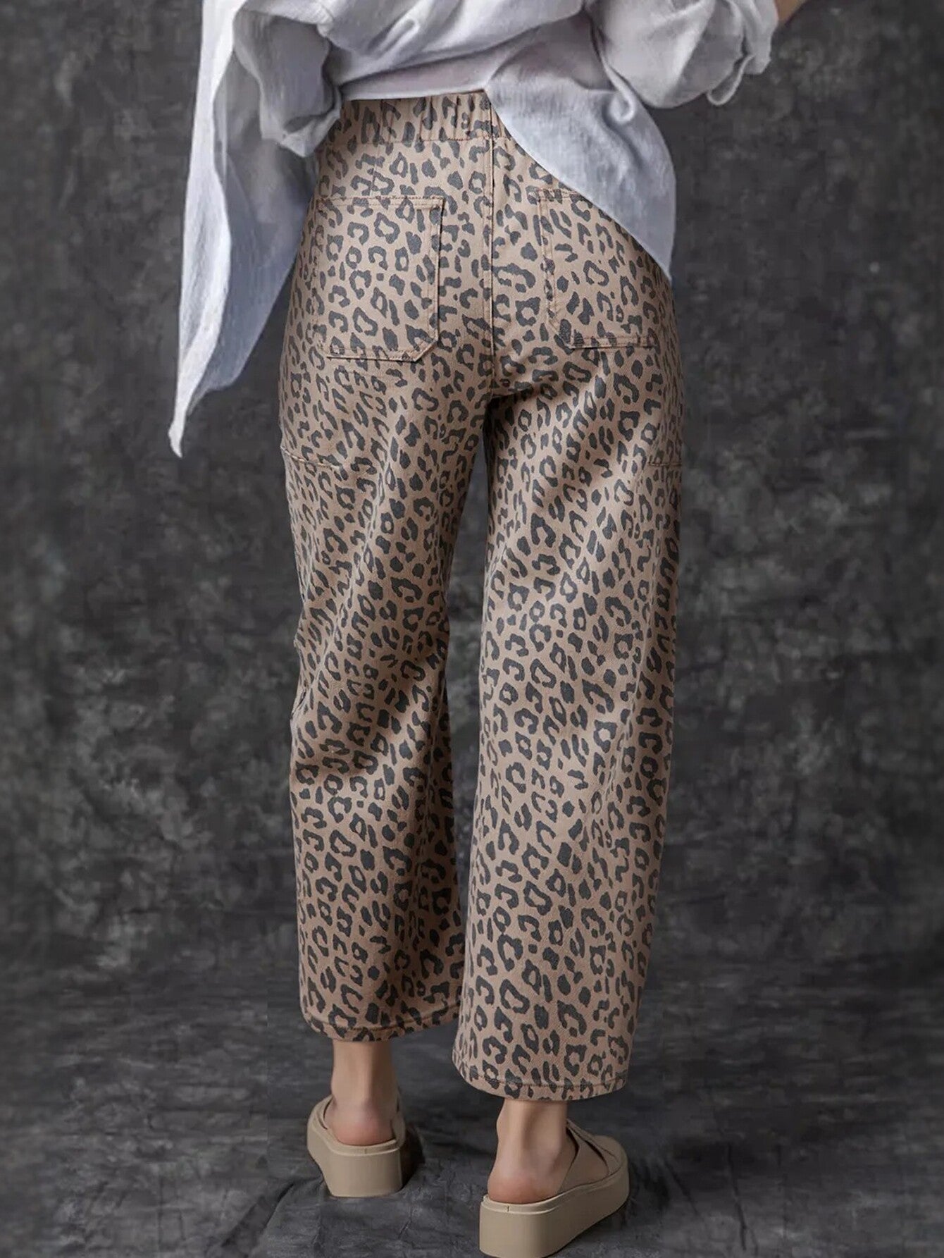 Leopard Print High Waist Jeans
