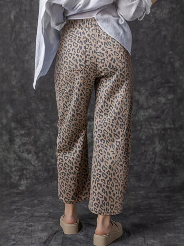 Leopard Print High Waist Jeans