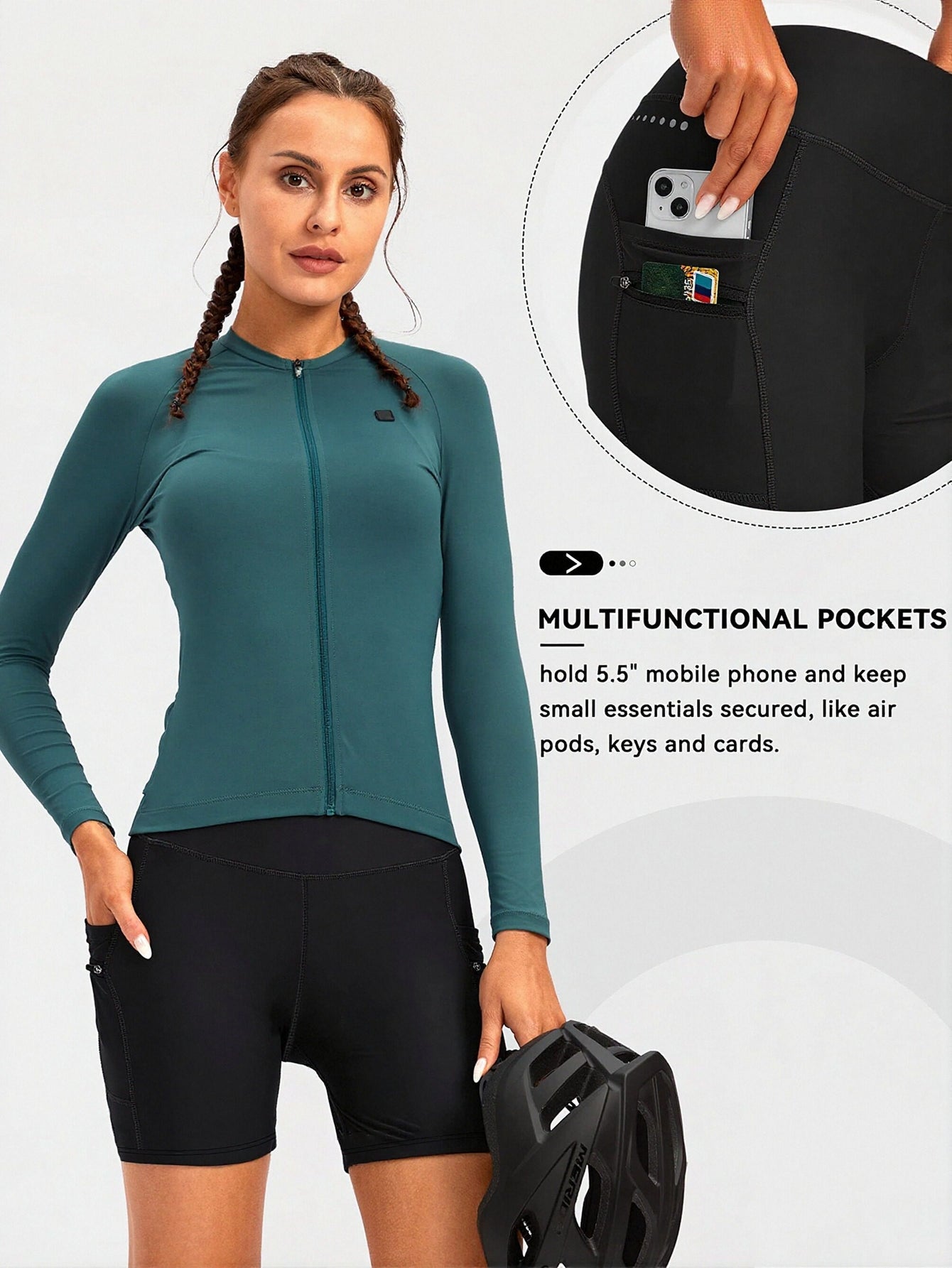 Multi-Pocket High-Waisted Training Yoga Shorts-Black