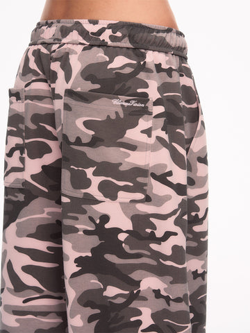 Embroidered Camo High Waisted Baggy Pants