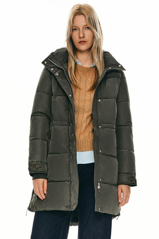 Hooded Quilted Long Puffer Jacket