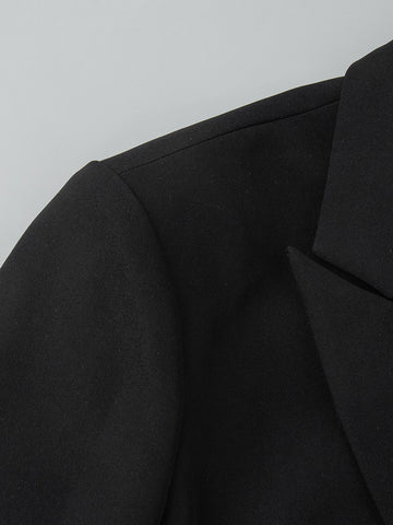 Elegant Lace Trim Fitted Blazer