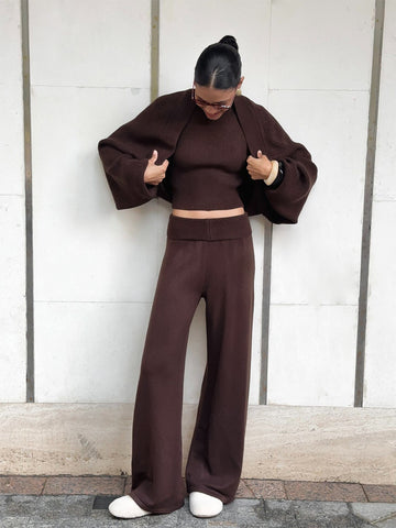 Cozy Sleeveless Crop Knit Set