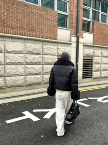 Faux Fur Trim Puffer Jacket