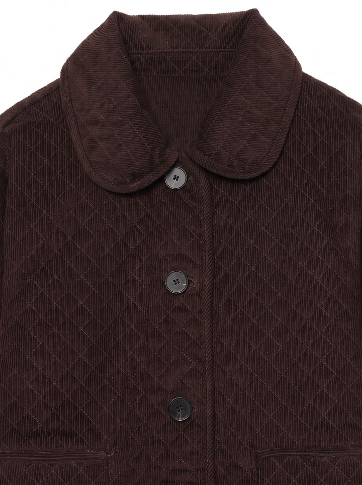 Quilted Corduroy Peter Pan Collar Jacket