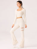 High Waisted Cutout Flare Yoga Pants