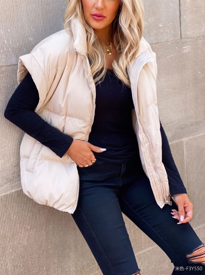 Oversized Puffer Vest Sleeveless Jacket