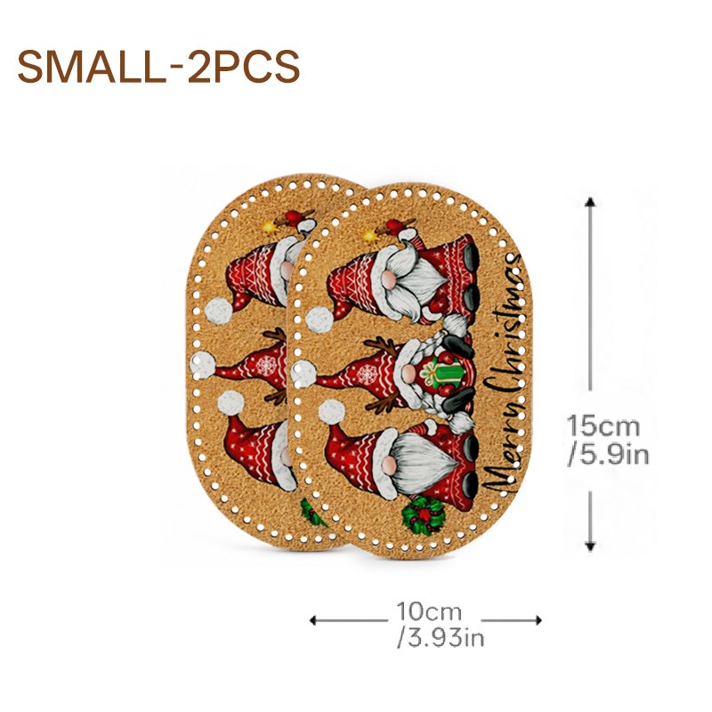 Merry Christmas Gnomes Wooden Basket Bottom