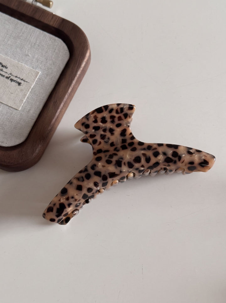 Leopard Print Heart Shape Hair Claw