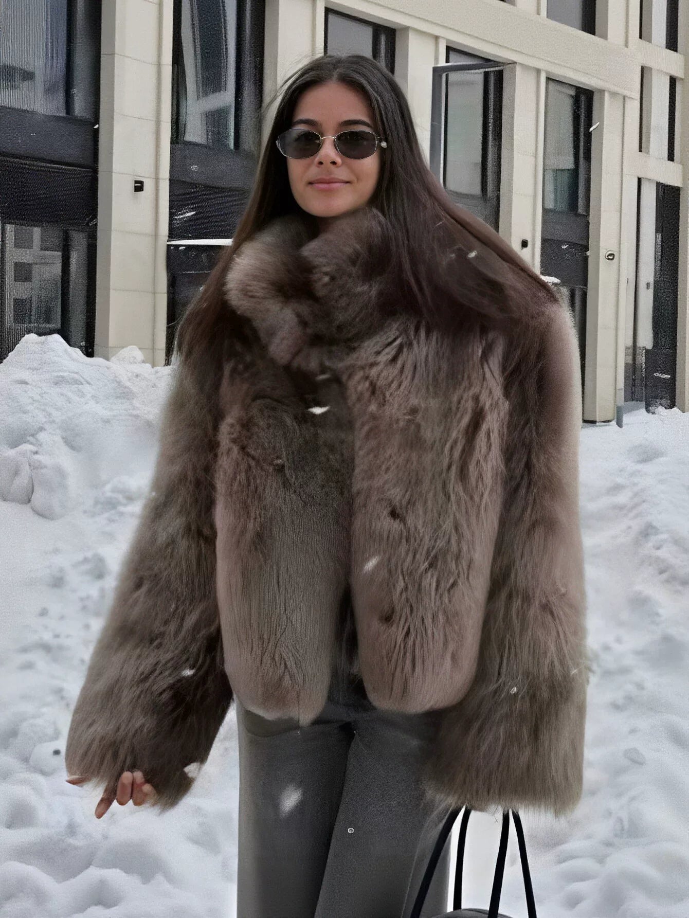 Cozy Mock Neck Faux Fur Coat