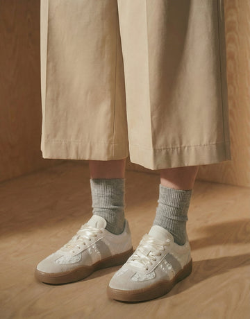 Delicate Lace Textured Upper Vintage German Trainer[Note:Runs Small,Go One Size Up]