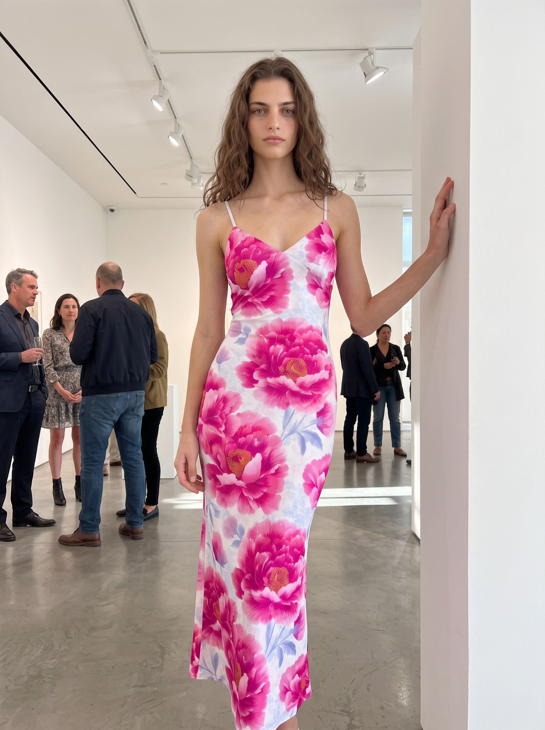 Theresa Vigil's Pink Peony Print Maxi Dress