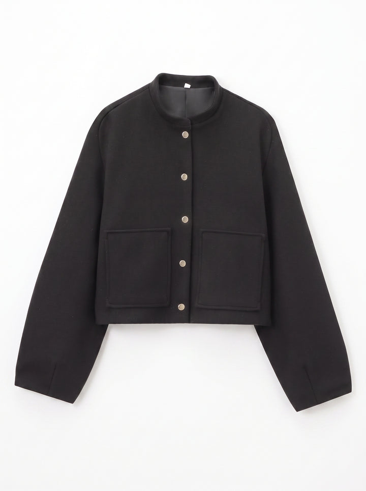 Cozy Wool Blend Snap Button Jacket