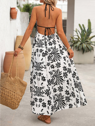 Print Halter Maxi Dress