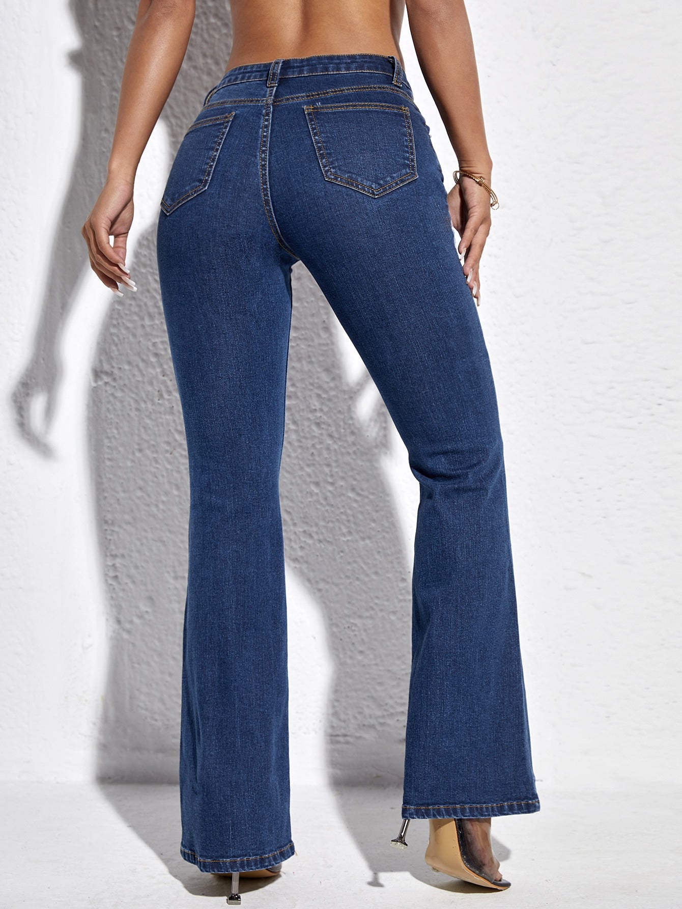 High Waisted Slim Flare Jeans