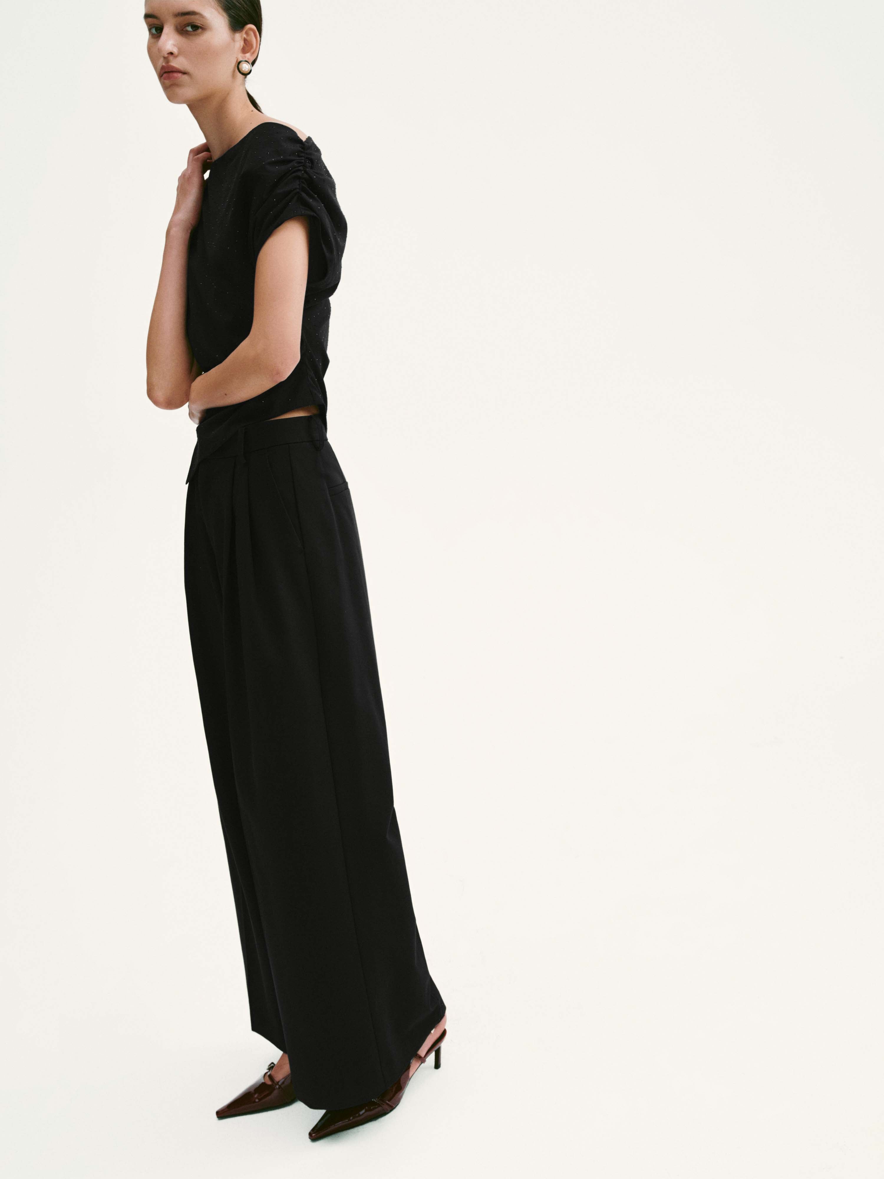One Shoulder Draped Overhead Shirts