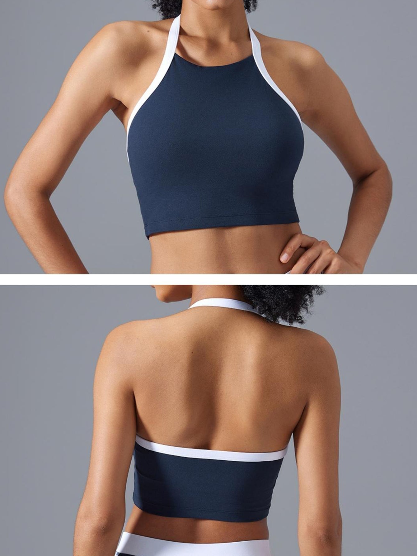 Halter Crossback Built-In Bra High-Intensity Sports Vest-Multicolor