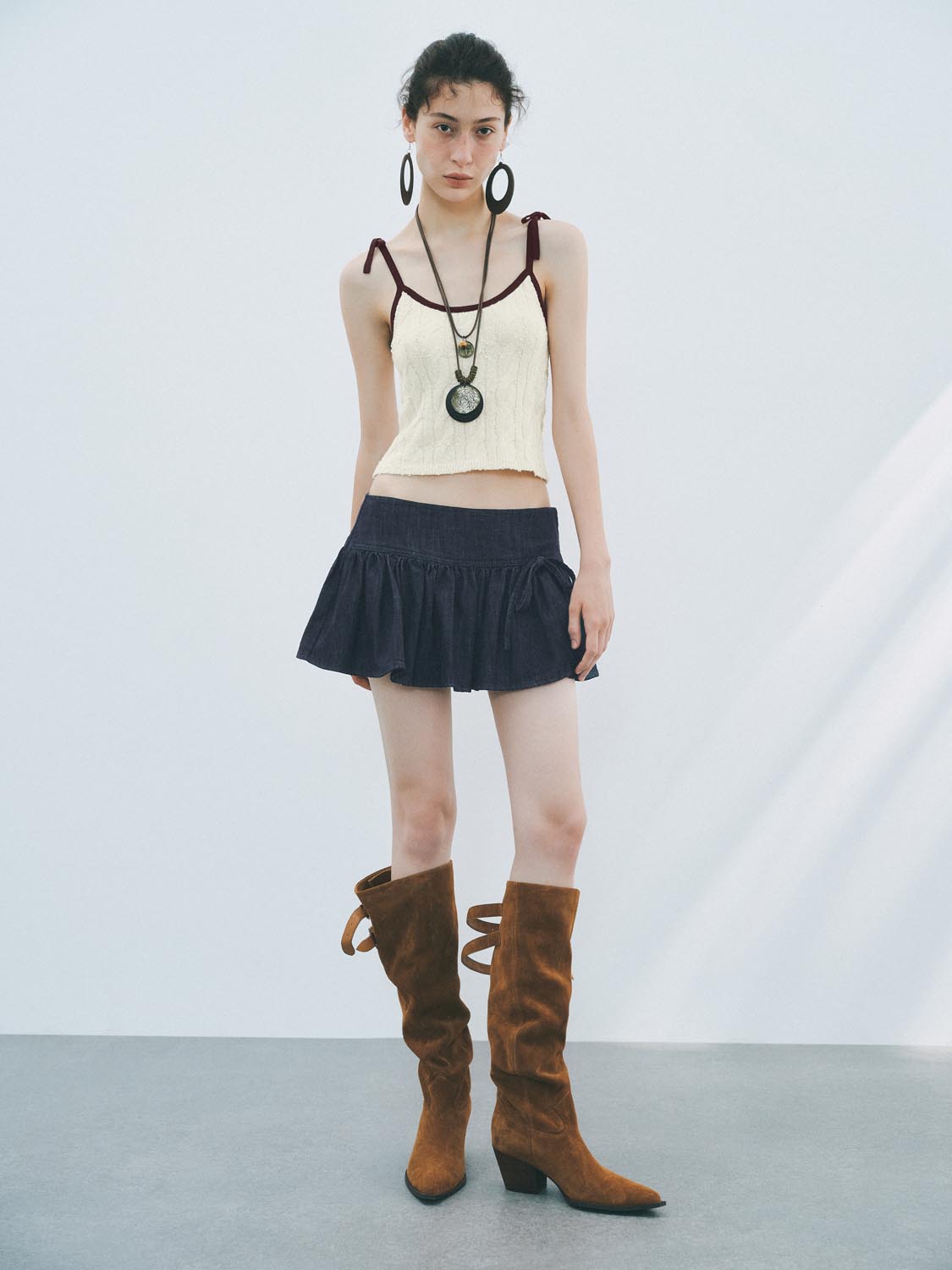 Urban Revivo Denim Mini Skirts-Blue