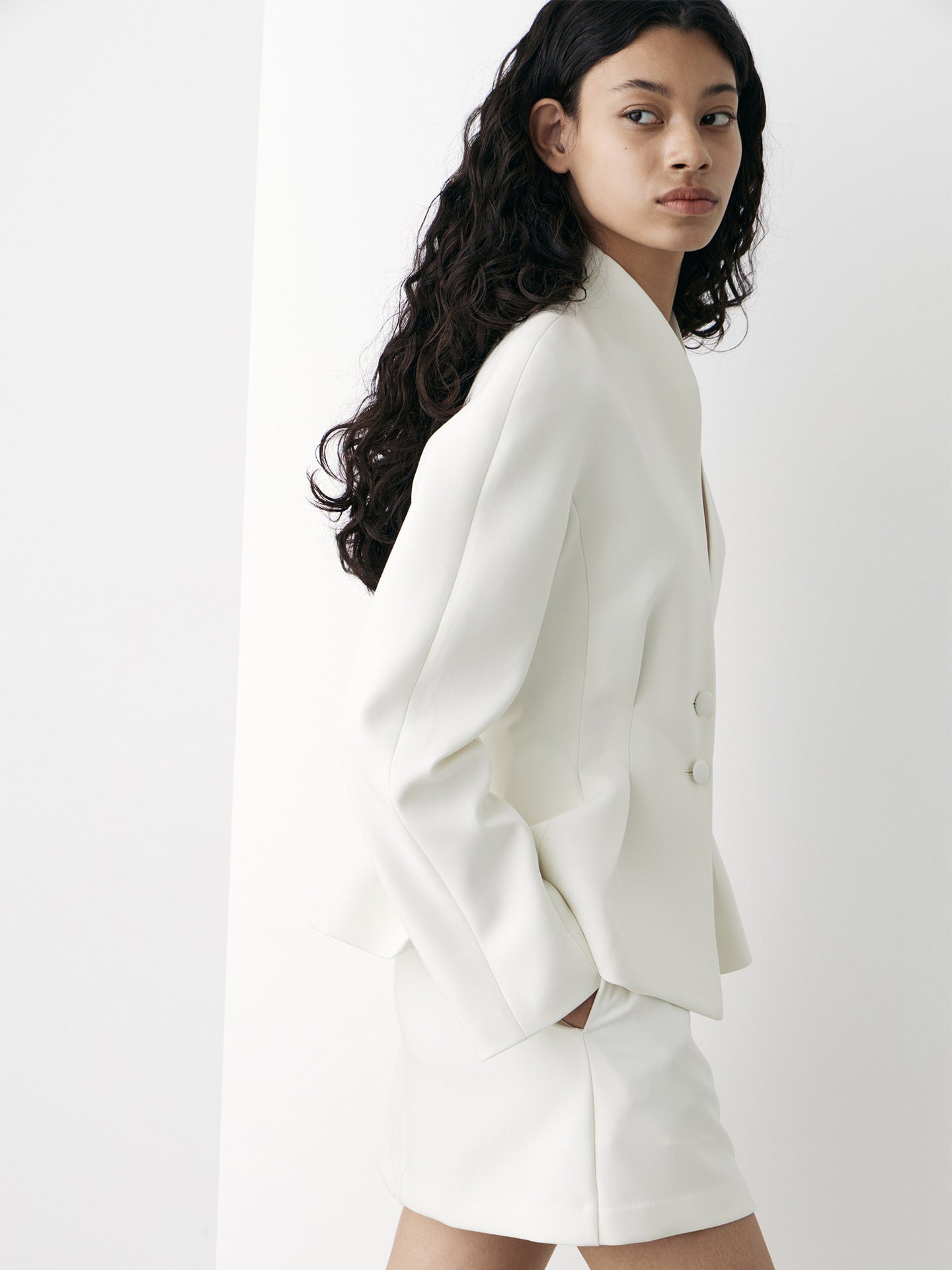 Tailored Peplum Waist Blazer Jacket