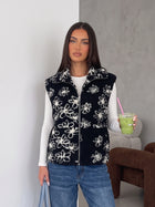 Cozy Floral Print Fleece Vest