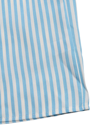 Striped V Neck Casual Romper-Multicolor
