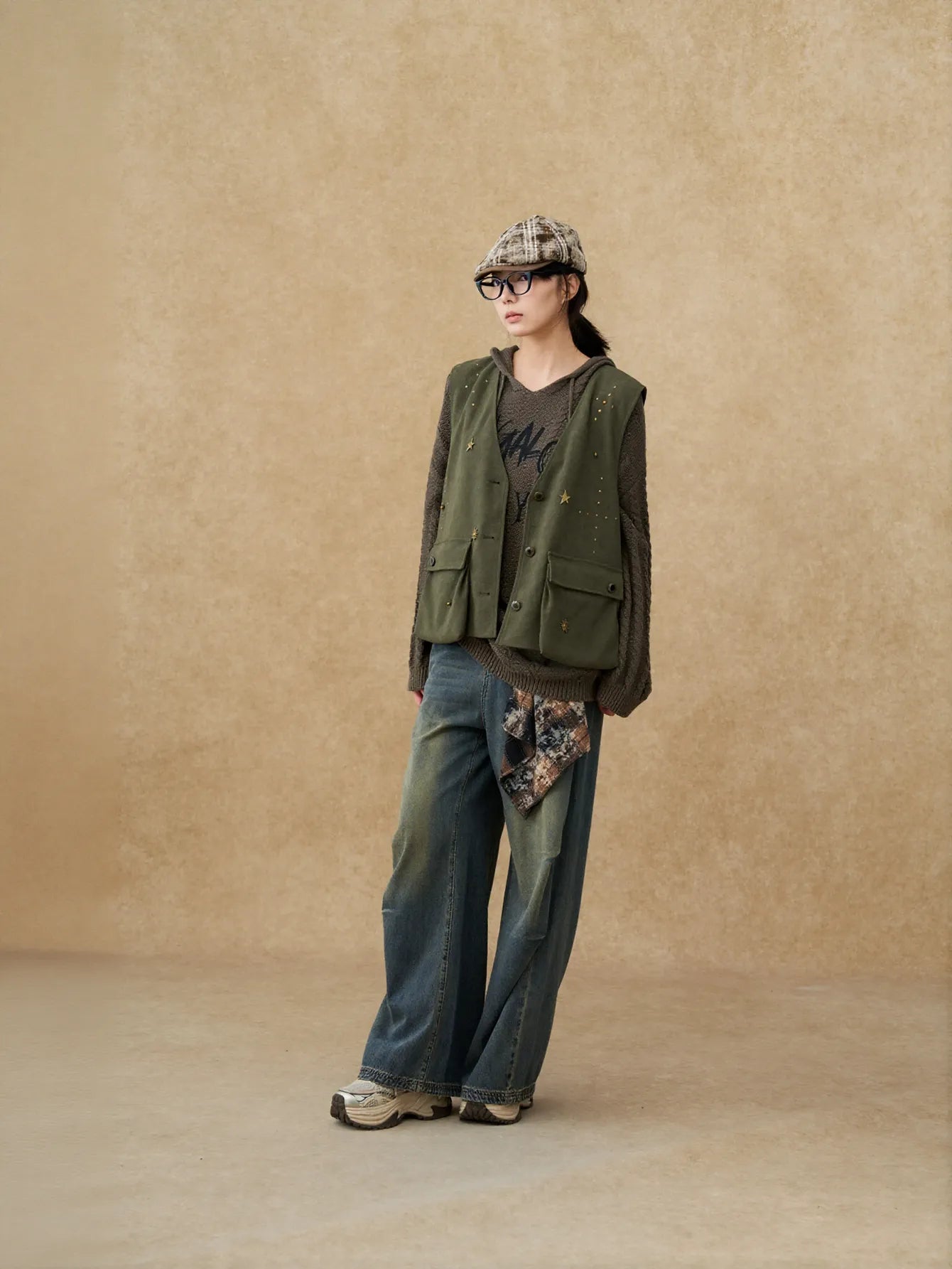 Studded Suede Utility Vest